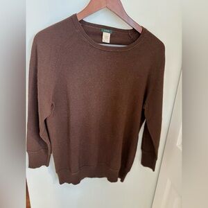 Cashmere & Wool Blend J. Crew Men's Chocolate Brown Crewneck Sweater Size: L